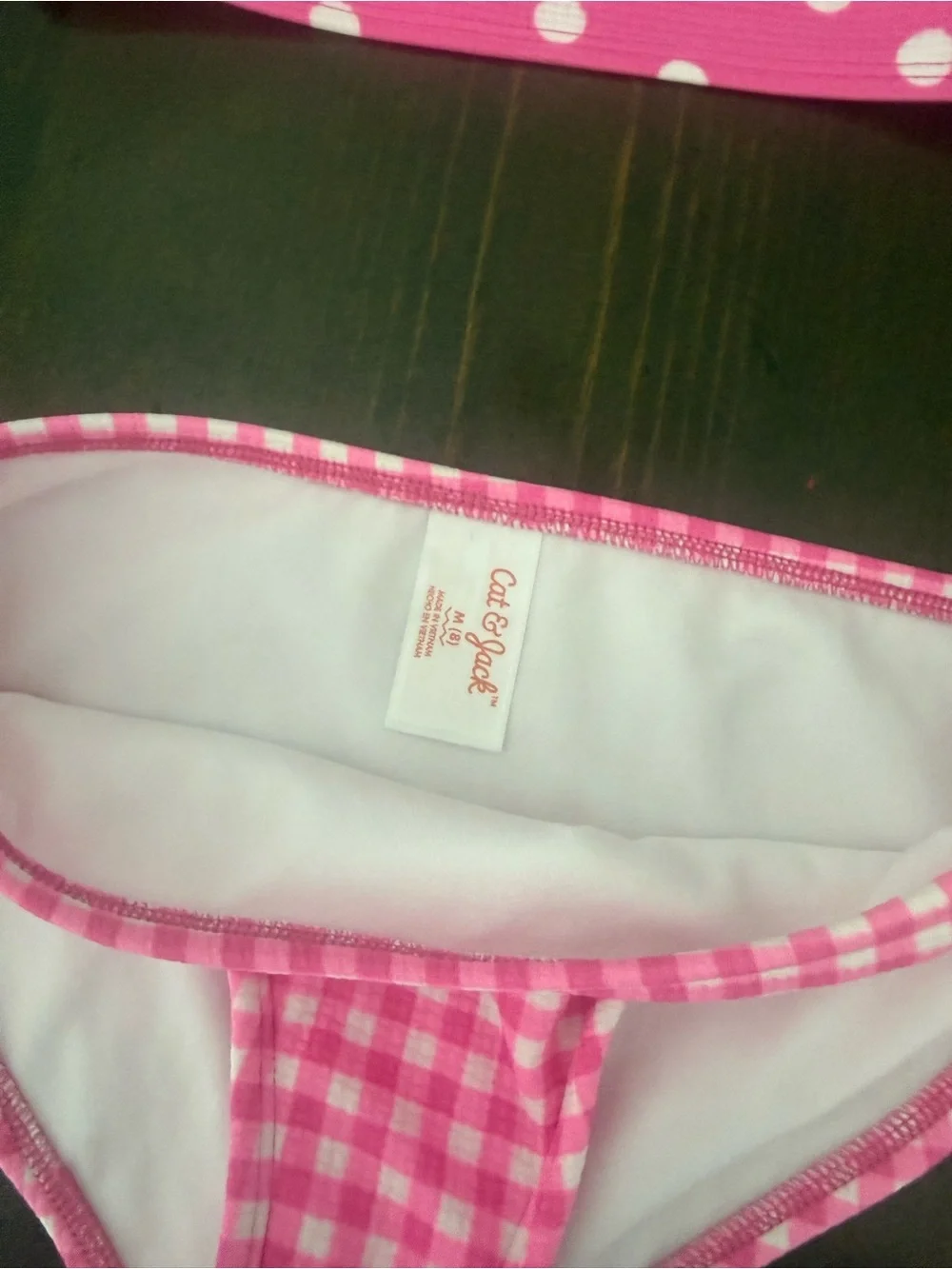 Cat & Jack Pink Gingham Girls Swim Bottom